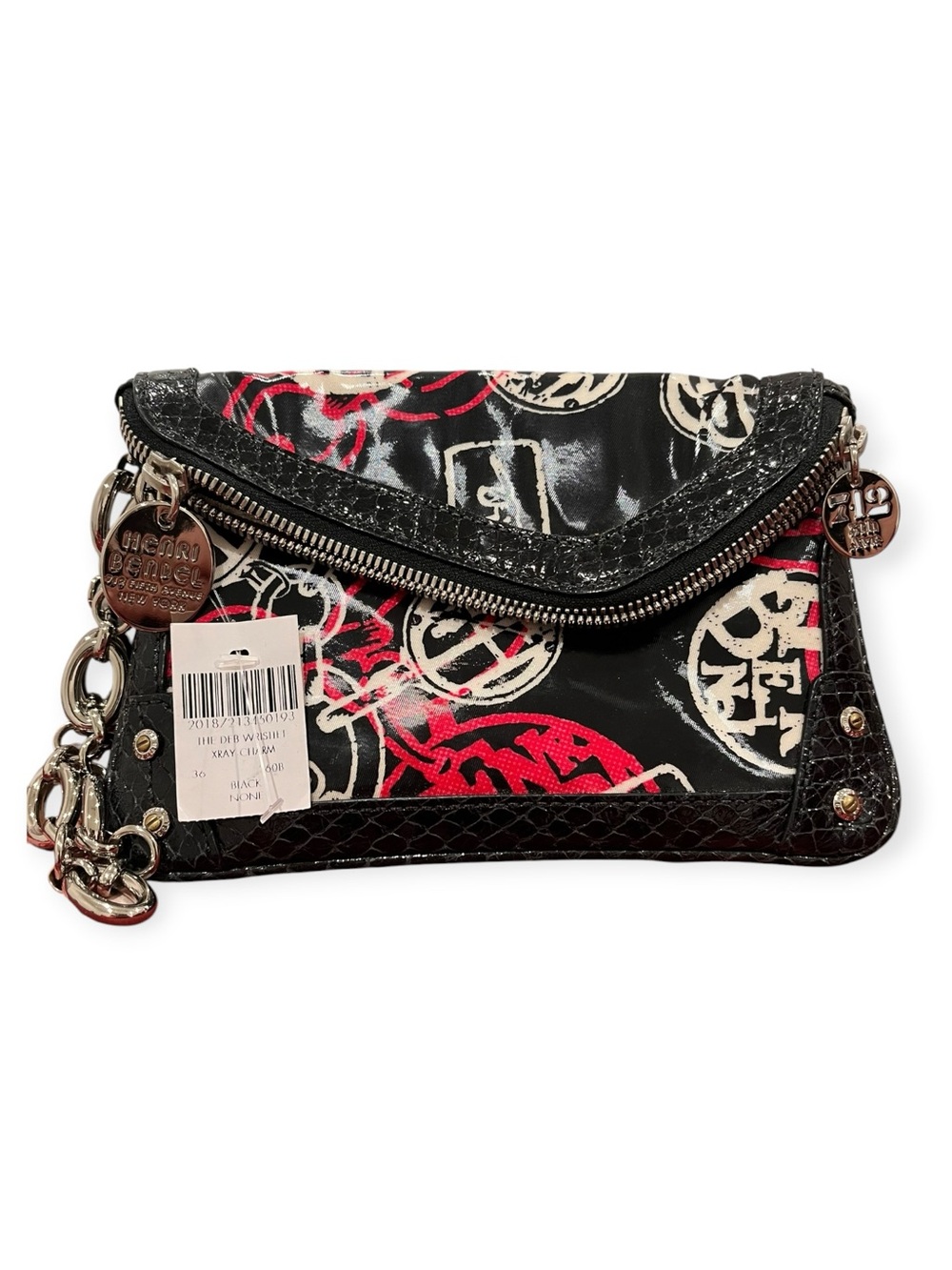 Henri Bendel RARE "The Deb" Graffiti / 712 Print Wristlet Clutch NWT - Picture 5 of 8